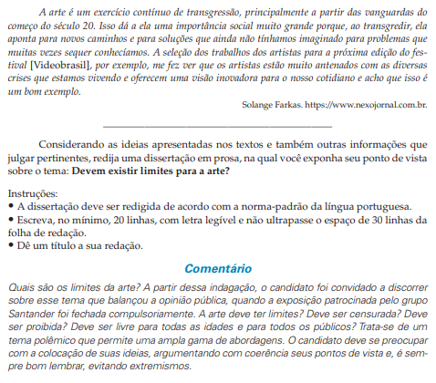 Tendências do vestibular para português.