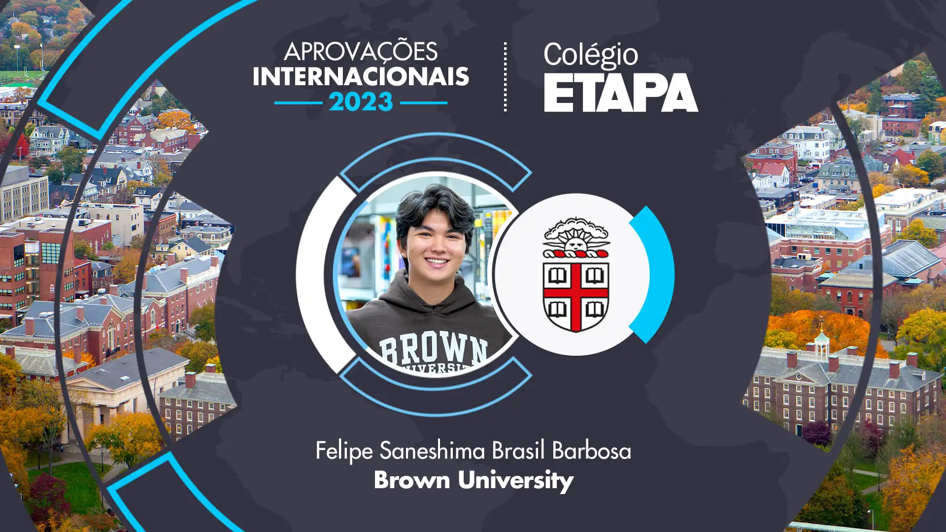 Felipe Saneshima Barbosa irá cursar Relações Internacionais na Brown University, nos Estados Unidos.