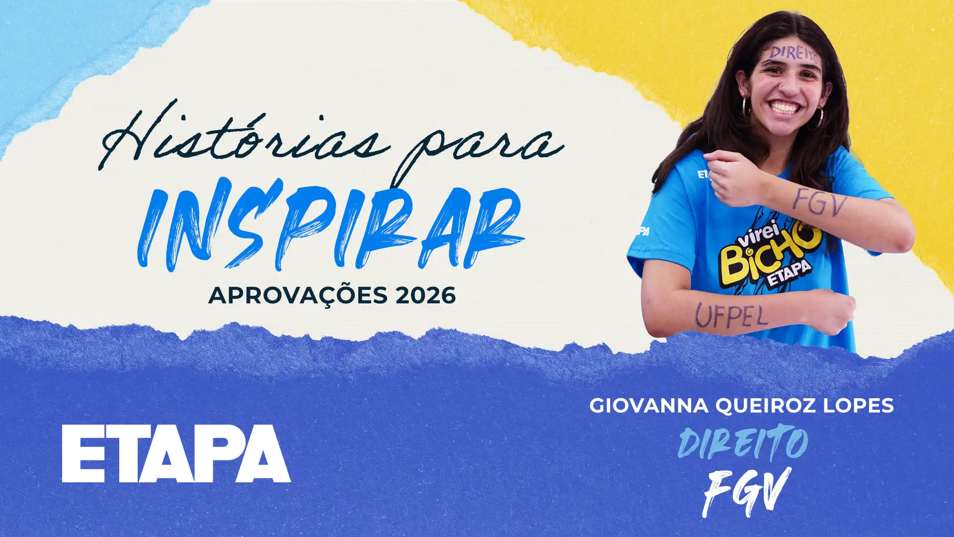 Giovanna Queiroz Lopes, ex-aluna do Colégio e do Curso Etapa, fala sobre o vestibular e a graduação em Direito na FGV.