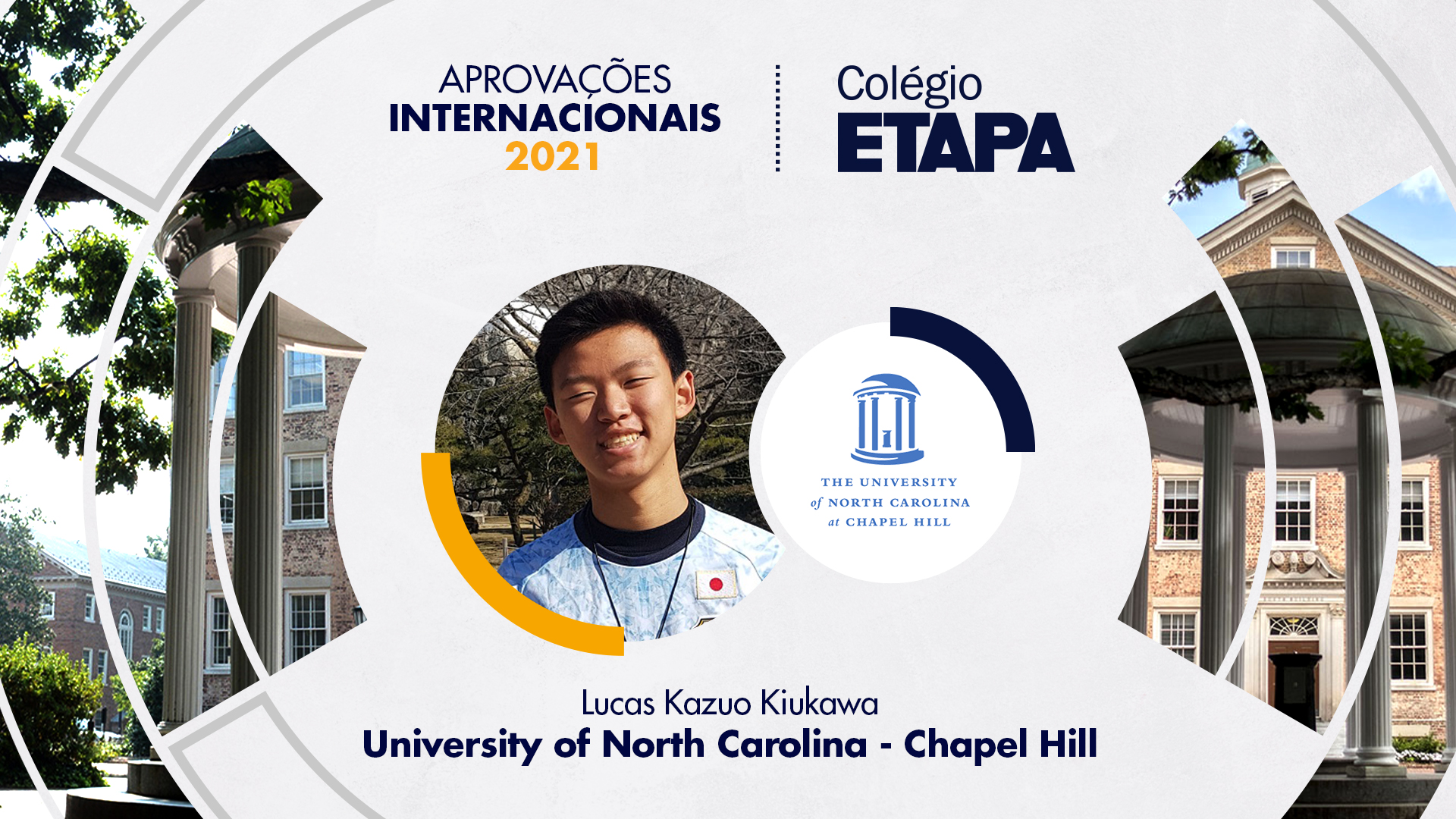 Lucas Kazuo Kiukawa vai estudar Engenharia Bioquímica na University of North Carolina – Chapel Hill.