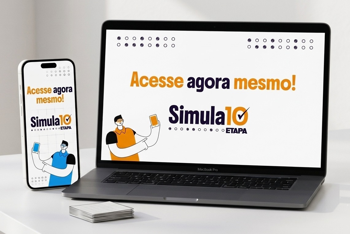 Simula10 é a plataforma gratuita do Curso Etapa com minissimulados do Enem, Fuvest, Unicamp, Unesp e vestibulares de Medicina.