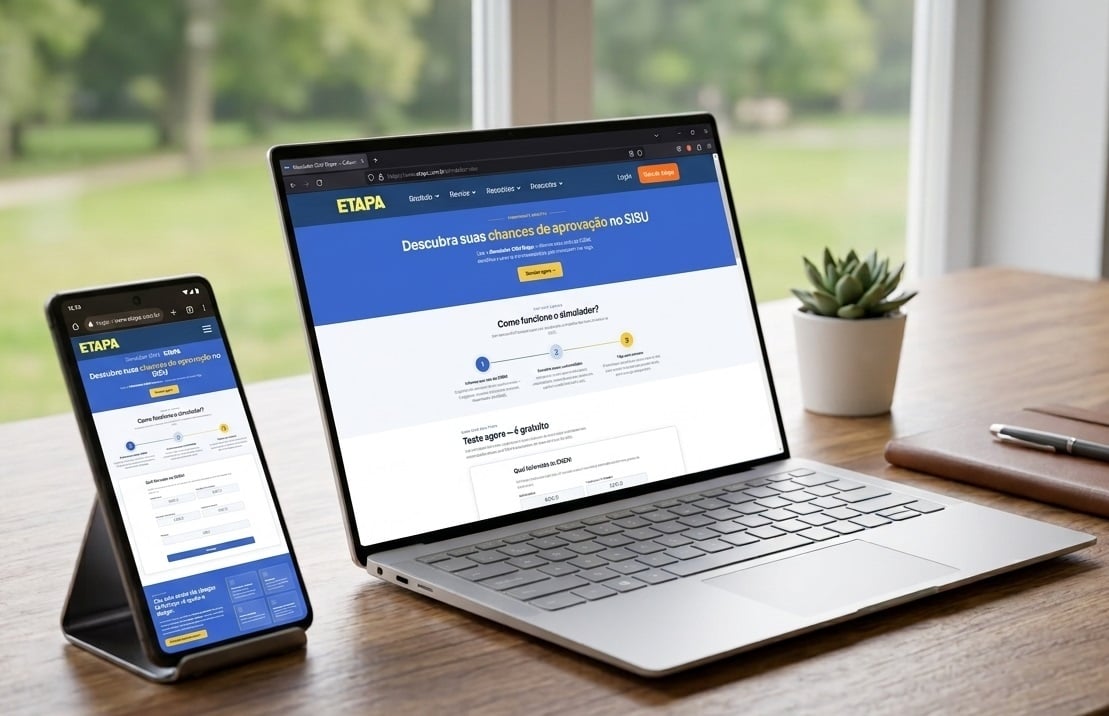 Utilize o Simulador Sisu do Etapa para comparar sua nota do Enem com as notas de corte do Sisu e confira suas chances de aprovação no ensino superior.